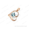 18 Karat Goldschmuck mit natürlichem blauem Topas-Edelsteinen